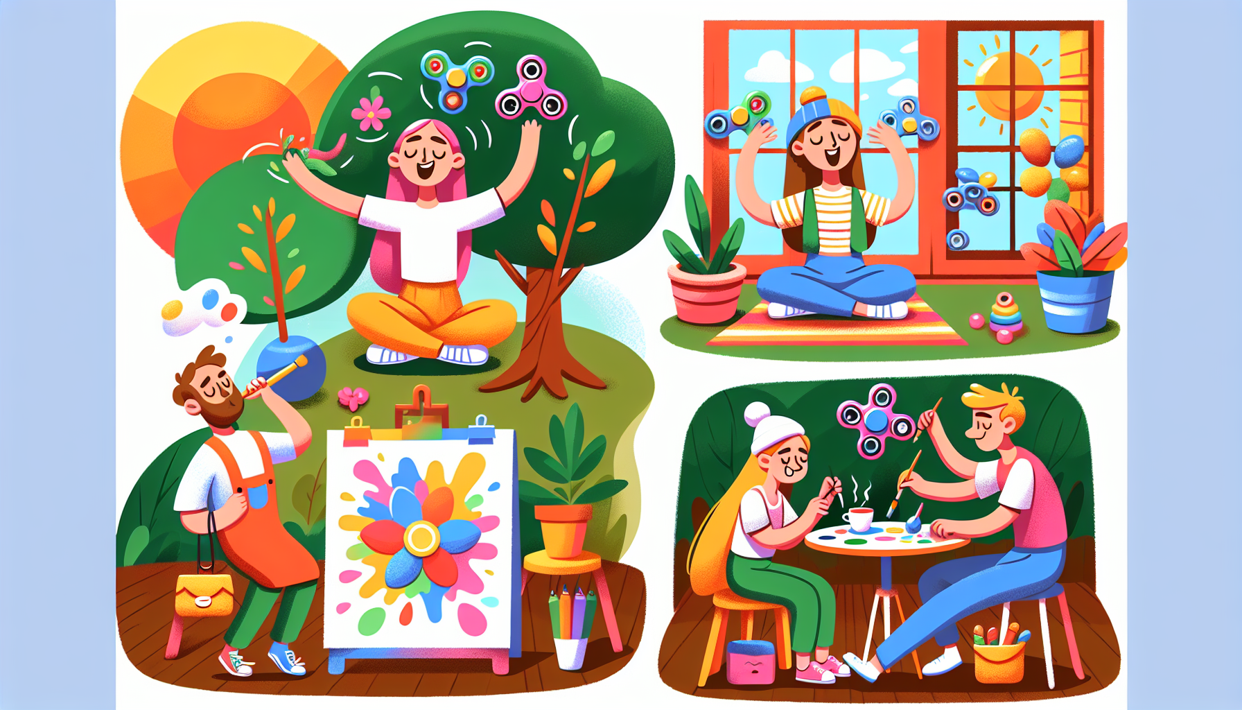 An illustration of practical strategies for managing anxiety in daily life.